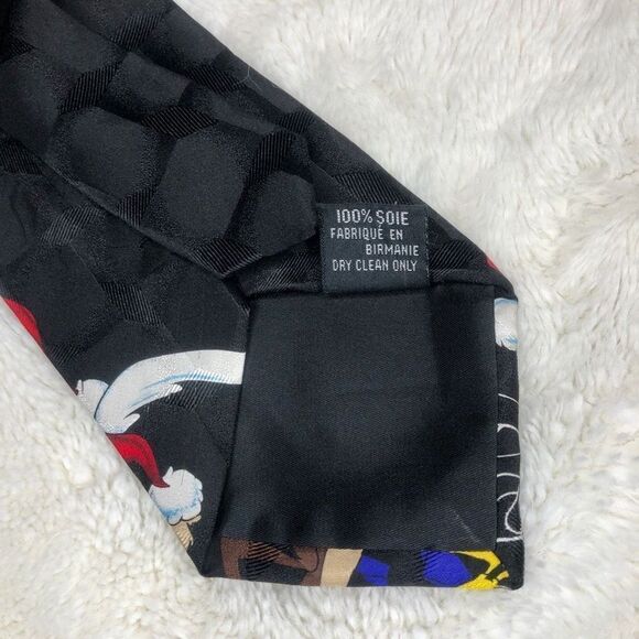 WARNER BROS LOONEY TUNES MANIA BLACK CHRISTMAS W CAST HOLIDAY NECKTIE - Picture 6 of 7